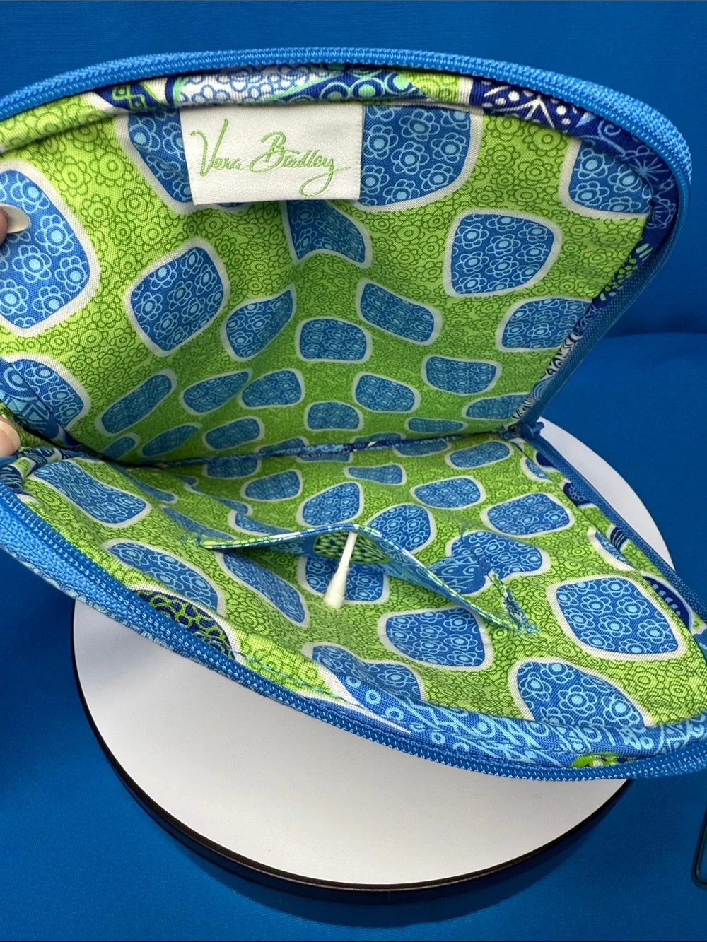 Vera Bradley Blue Navy Lime Green Floral Laptop Sleeve